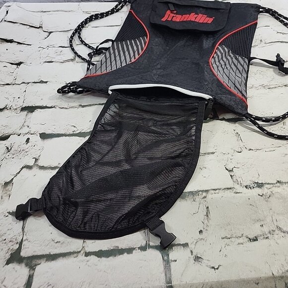 Franklin Deluxe Sport Sack String Backpack Black Red - Picture 6 of 10